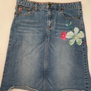 Paris Blues jean skirt sz 16 denim embroidered